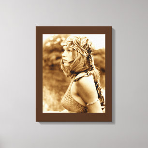 1971 Hippie Chick - Kunstafdrukken Canvas Afdruk