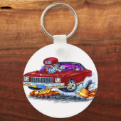 1971 Monte Carlo Maroon Car. Sleutelhanger (Voorkant)