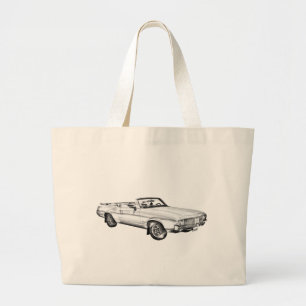 1971 Oldsmobile Cutlass Opperste Car Illustration Grote Tote Bag