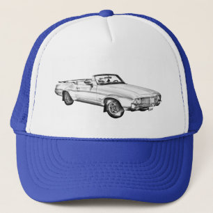 1971 Oldsmobile Cutlass Opperste Car Illustration Trucker Pet