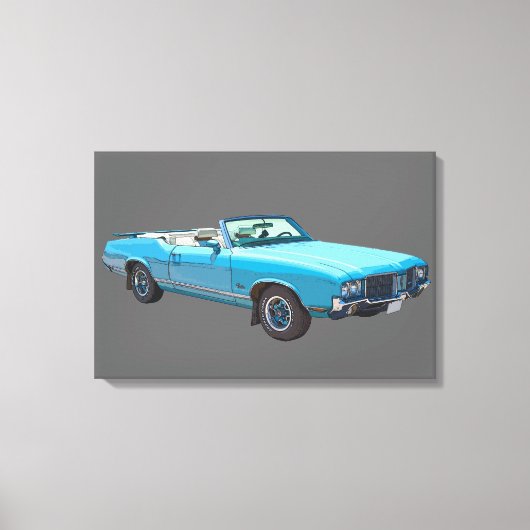 1971 Oldsmobile Cutlass Opperste Spierauto Canvas Afdruk (Voorkant)