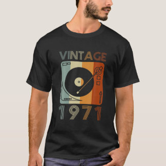  1971 Retro Record Player Birthday Vinyl DJ T-shirt