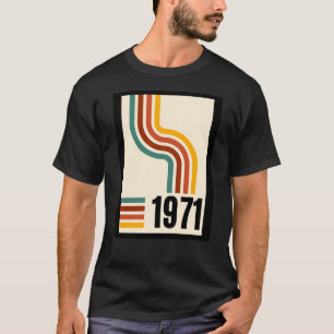 1971 Retro Stripe Rainbow 54e verjaardag T-shirt