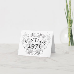 1971 Vintage met vleugels Kaart