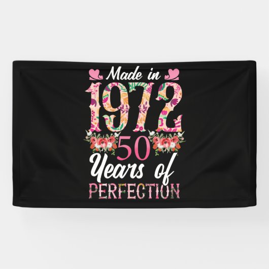 1972 50 jaar oude 50e 50 jaar perfectie spandoek (Horizontaal)