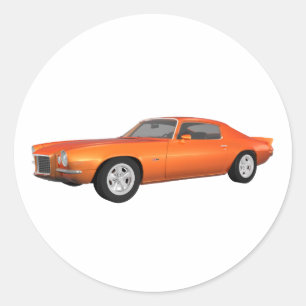 1972 Camaro: Spierauto: Oranje finish: Ronde Sticker