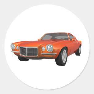 1972 Camaro: Spierauto: Oranje finish: Ronde Sticker
