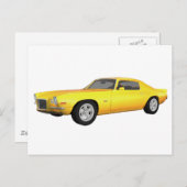 1972 Camaro Z28: Spierauto: Gele afwerking: Briefkaart (Voorkant / Achterkant)