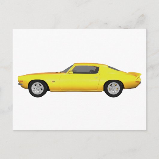 1972 Camaro Z28: Spierauto: Gele afwerking: Briefkaart (Voorkant)