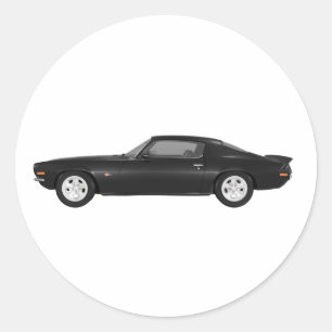 1972 Camaro Z28: Spierauto: Zwarte Fins Ronde Sticker