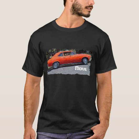 1972 Chevy Nova - Digital Art T-Shirt (Voorkant)