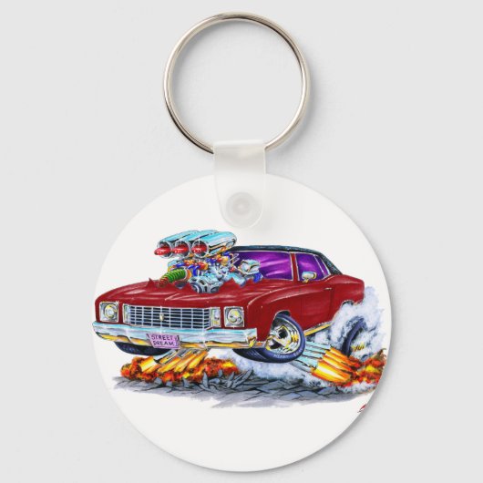 1972 Monte Carlo Maroon Car. Sleutelhanger (Voorkant)