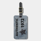 1972  Star Retro Verjaardag Ontwerp Bagagelabel (Voorkant verticaal)