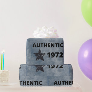1972 Star Retro Verjaardag Ontwerp Cadeaupapier