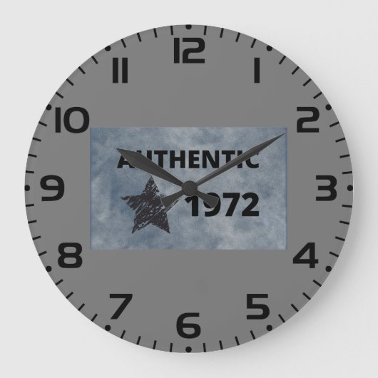 1972  Star Retro Verjaardag Ontwerp Grote Klok (Voorkant)