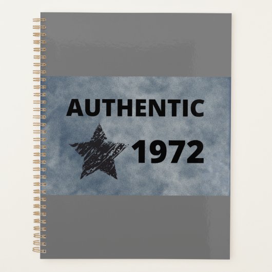 1972 Star Retro Verjaardag Ontwerp Planner (Voorkant)