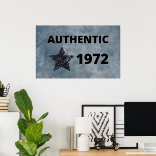1972 Star Retro Verjaardag Ontwerp Poster