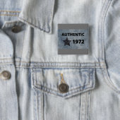 1972  Star Retro Verjaardag Ontwerp Vierkante Button 5,1 Cm (In situ)