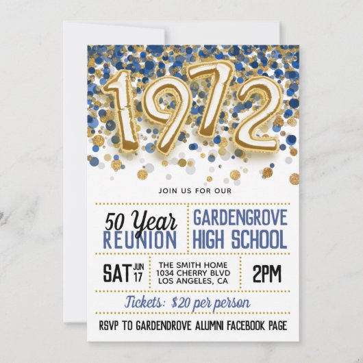 1972 Uitnodiging tot hereniging van de middelbare (Voorkant)