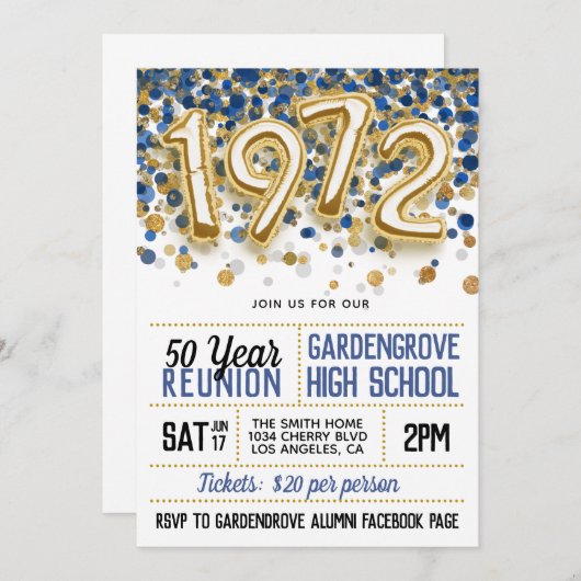 1972 Uitnodiging tot hereniging van de middelbare  (Voorkant / Achterkant)