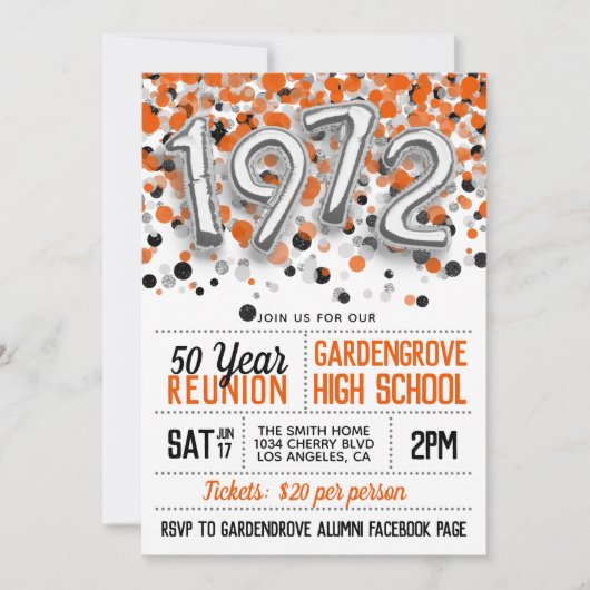 1972 Uitnodiging tot hereniging van de middelbare  (Voorkant)