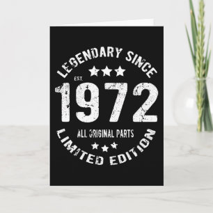 1972 Verjaardag Vintage Kaart