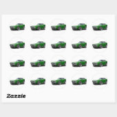 1973-74 Lader Groen-Zwarte SE-auto Ronde Sticker (Vel)