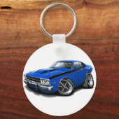 1973-74 Roadrunner Blue-Black Car Sleutelhanger (Voorkant)