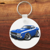 1973-74 Roadrunner Blue-White Car Sleutelhanger (Voorkant)
