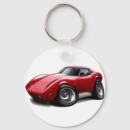 1973-76 Corvette Red Car Sleutelhanger (Voorkant)