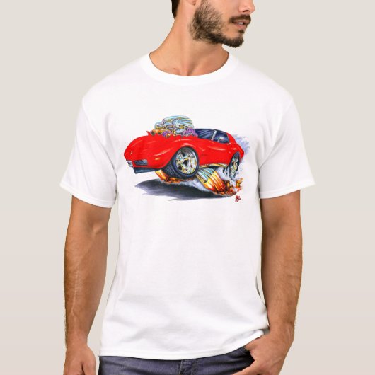 1973-76 Corvette Red Car T-shirt (Voorkant)