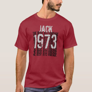 1973 Birthday Jaar Red Black Silver Y008 T-shirt