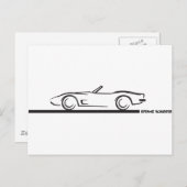 1973 Corvette Convertible BLK Briefkaart (Voorkant / Achterkant)
