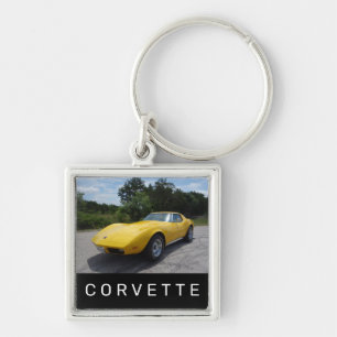 1973 Geel corvette klassieke stijl Sleutelhanger
