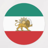 1973 Oud Perzië Iran Nationale Vlag Afgerond Labels (Design 2)