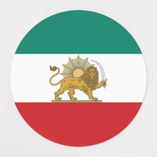 1973 Oud Perzië Iran Nationale Vlag Afgerond Labels (Design 2)