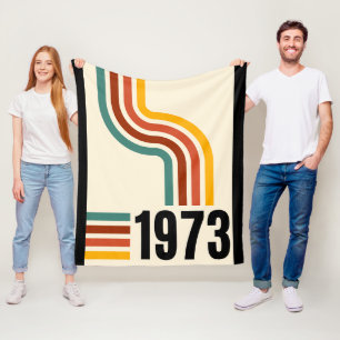 1973 Retro Stripe Rainbow Vintage Poster Deken