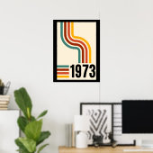 1973 Retro Stripes Vintage Poster (Thuiskantoor)