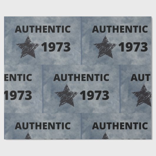 1973  Verjaardag met Grunge Star Cadeaupapier (Vlak)