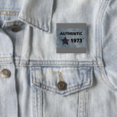 1973 Verjaardag met Grunge Star Vierkante Button 5,1 Cm (In situ)