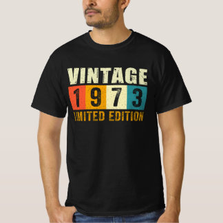 1973 Verjaardag - Retro Block Bday Gift T-shirt