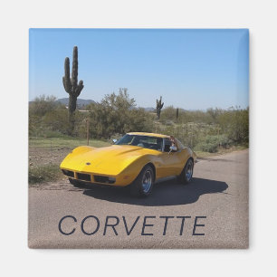 1973 Yellow Corvette Stingray C3 Klassieke auto Magneet