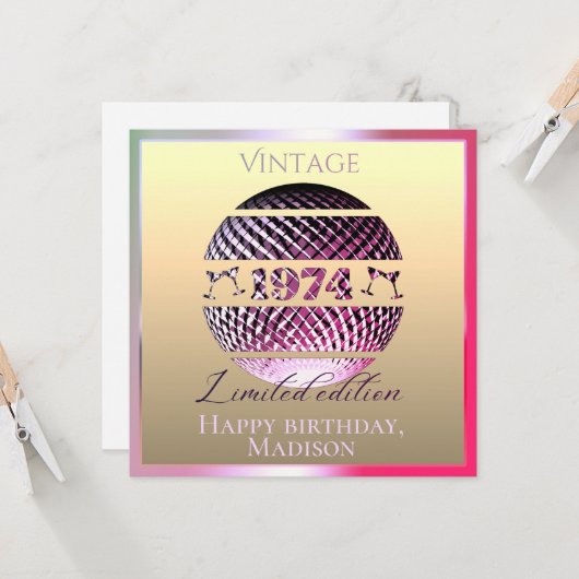  1974 50e verjaardag gouden kaart (Voorkant / Achterkant in situ)