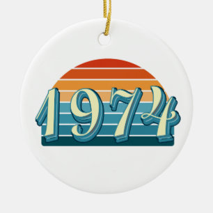 1974 50ste verjaardag keramisch ornament
