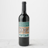 1974 Année de naissance Étiquette de vin (Devant)
