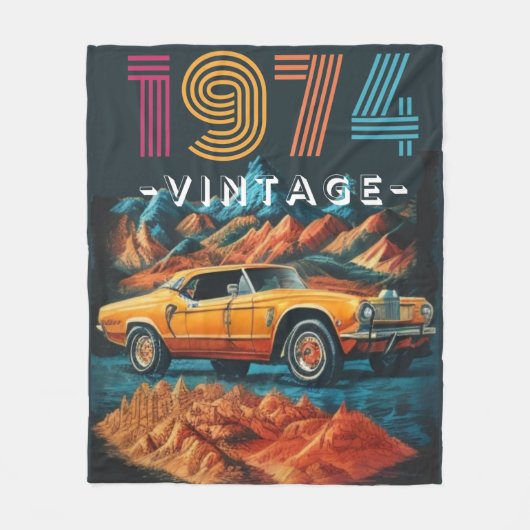  1974 coole auto fleece deken (Voorkant)
