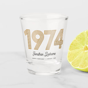 1974 Goud en Zwart 50e Verjaardag Shotglas Shot Glas