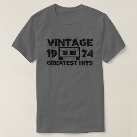1974 Grootste Hits Zwart T-shirt (Design voorkant)