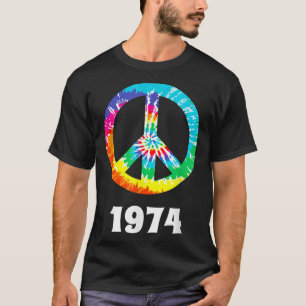 1974 jaar Reunion Jubileum Hippie Peace S T-shirt