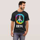 1974 jaar Reunion Jubileum Hippie Peace S T-shirt (Voorkant volledig)